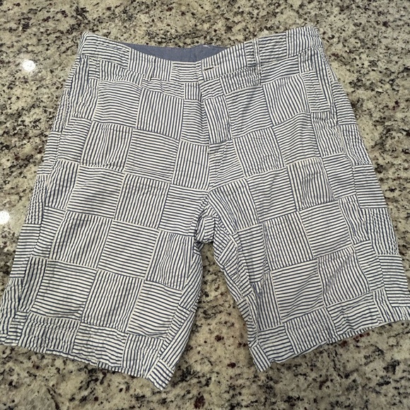 L.L. Bean Pants - L.L. Bean Blue and White Striped Shorts
